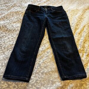 Ann Taylor LOFT Curvy Crop Jeans Dark Wash Indigo Denim Pants Womens Size 4 (A9)